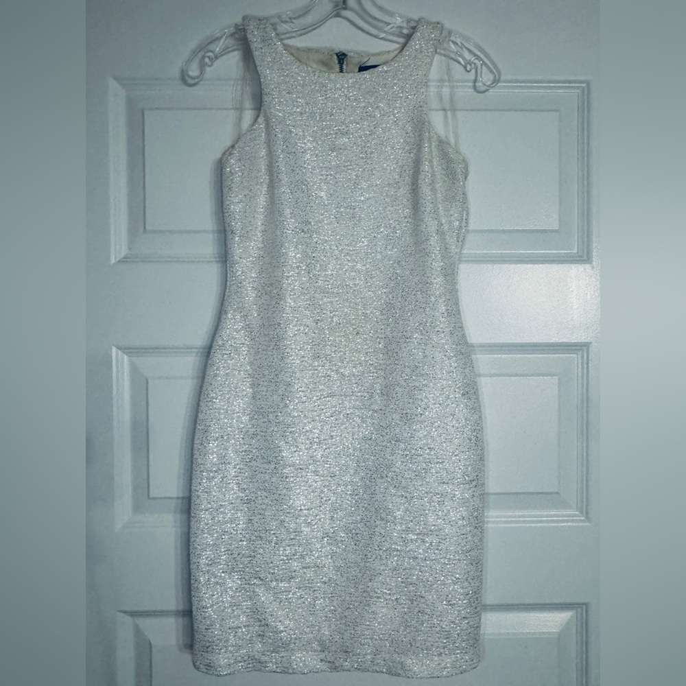 Speechless Shimmering Silver Backless Dress